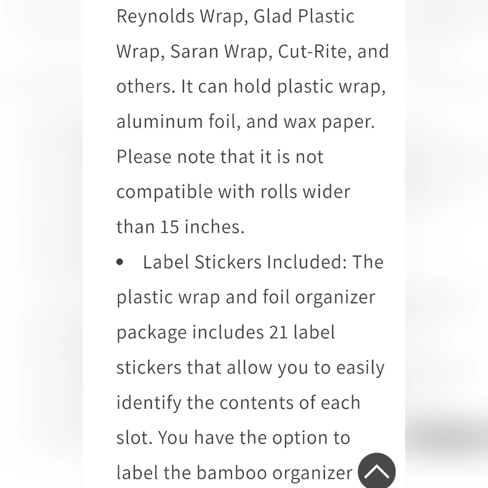 SpaceAid Wrap/Foil (Long) Organizer
